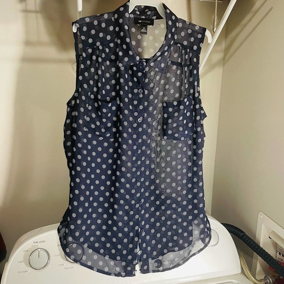 AB Studio Translucent polka dot top, dress up or down - Picture 2 of 7